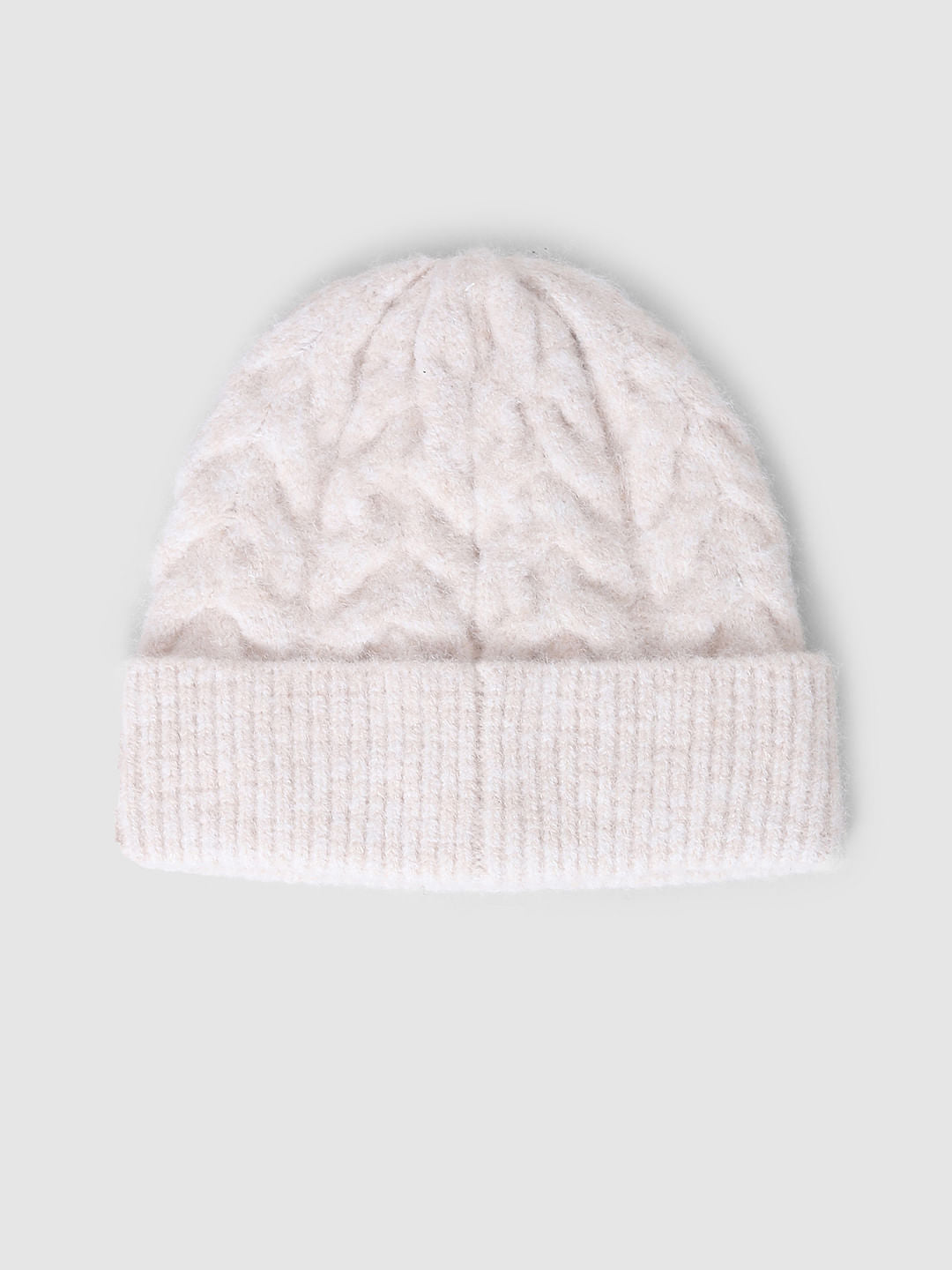 Light Pink Cable Knit Beanie