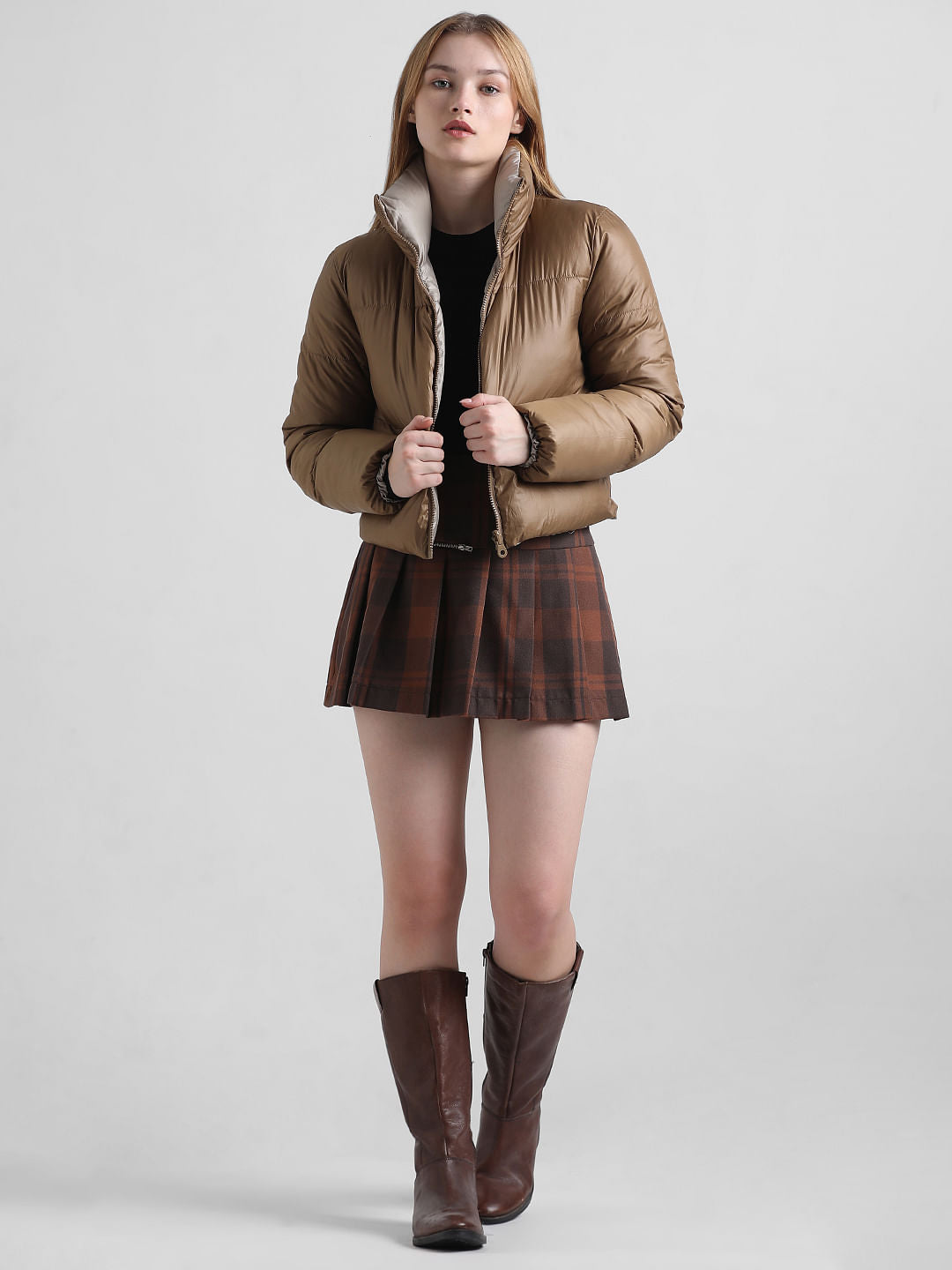 Brown Reversible Puffer Jacket