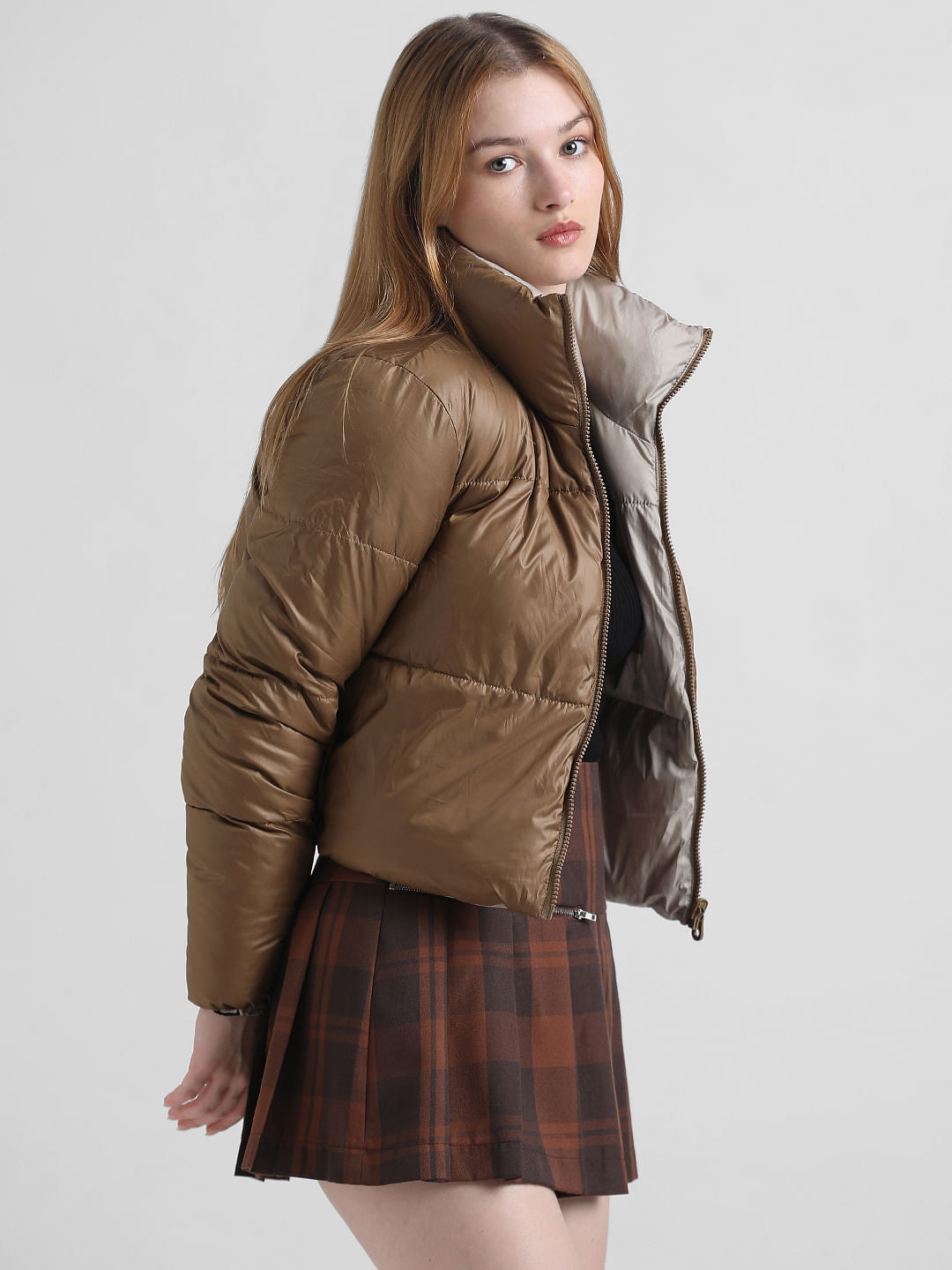 Brown Reversible Puffer Jacket