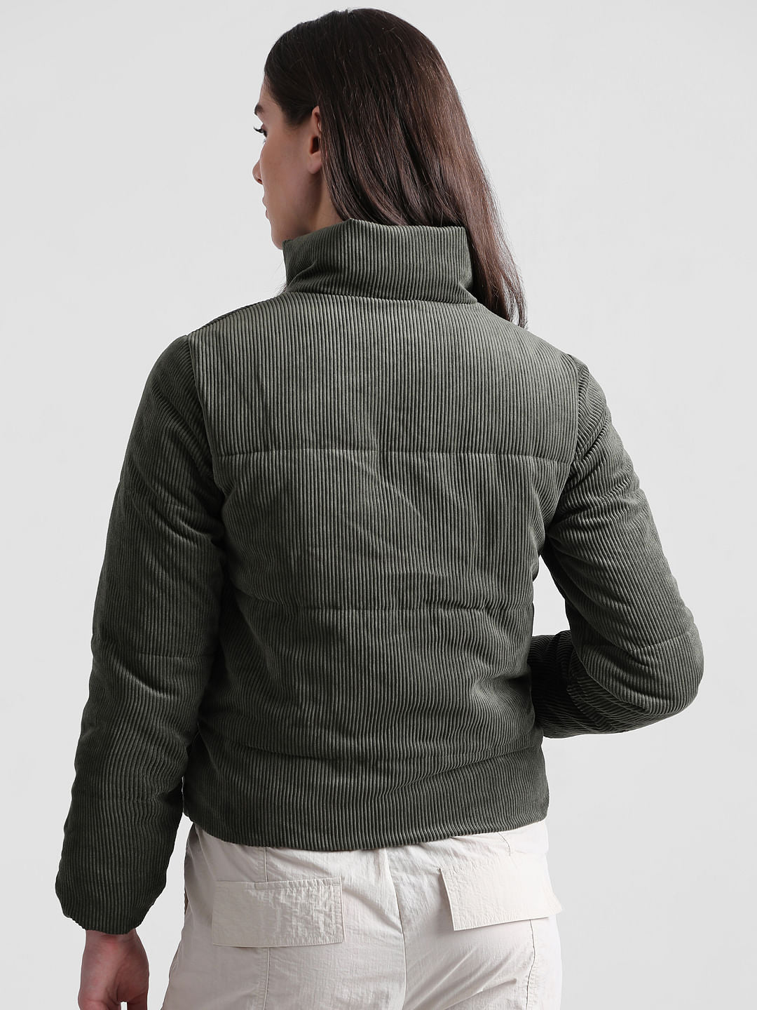 Dark Green Padded Corduroy Jacket