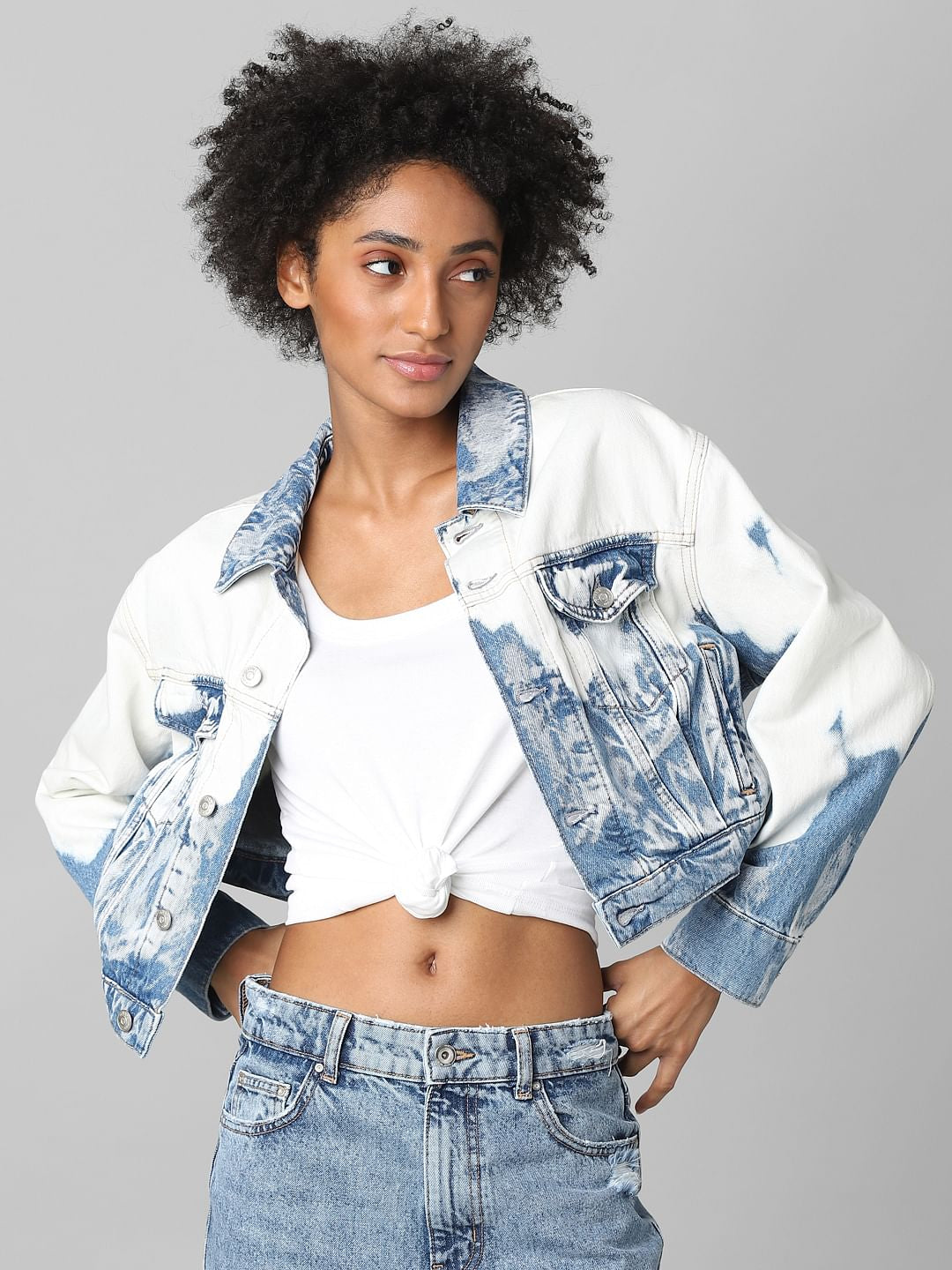 Blue Tie-Dye Denim Jacket