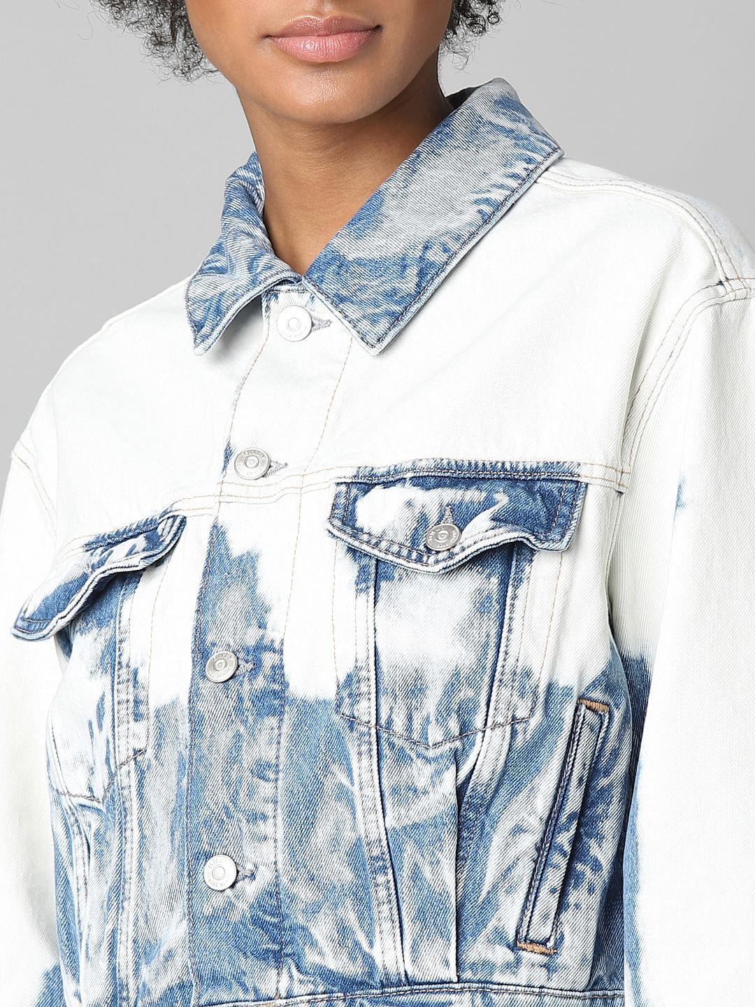 Blue Tie-Dye Denim Jacket