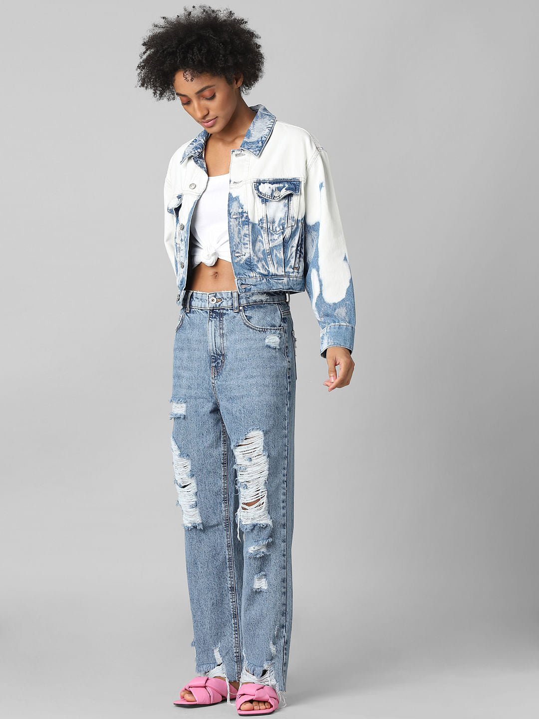 Blue Tie-Dye Denim Jacket