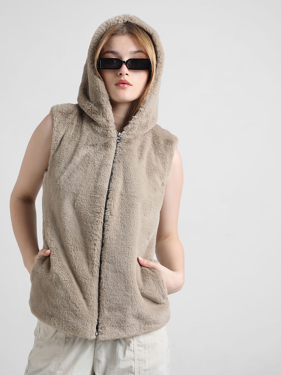 Brown Faux Fur Teddy Waistcoat