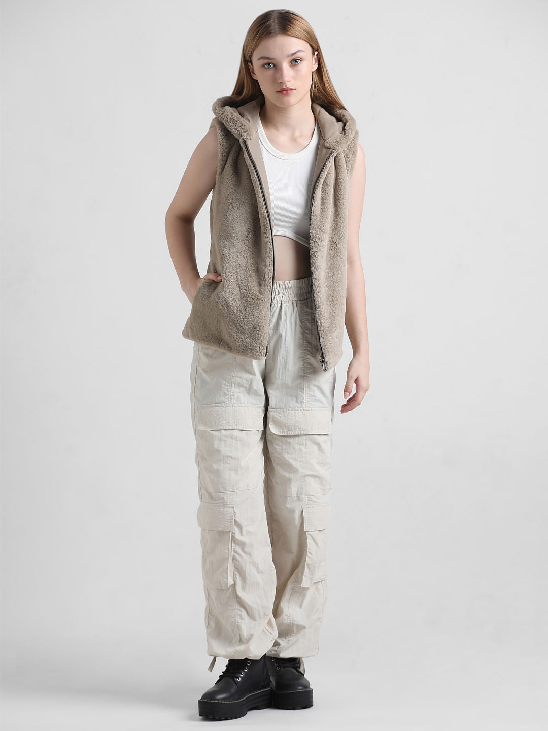 Brown Faux Fur Teddy Waistcoat