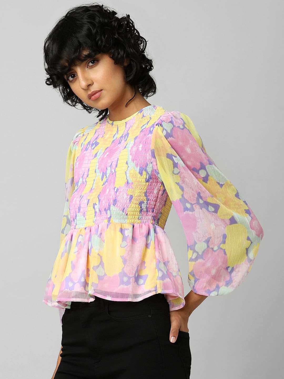 Multi-Colour Floral Print Top