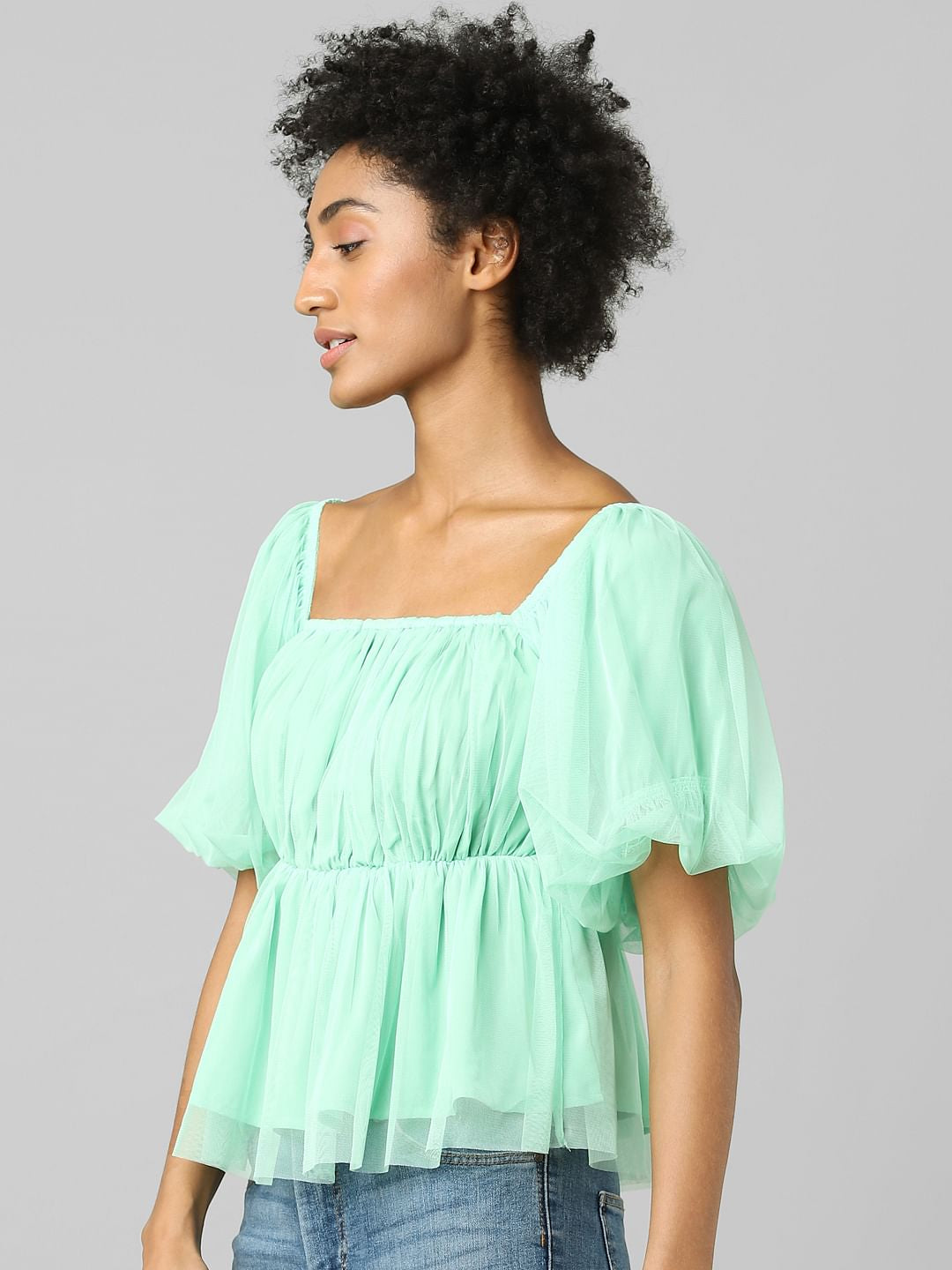 Pastel Green Tulle Top