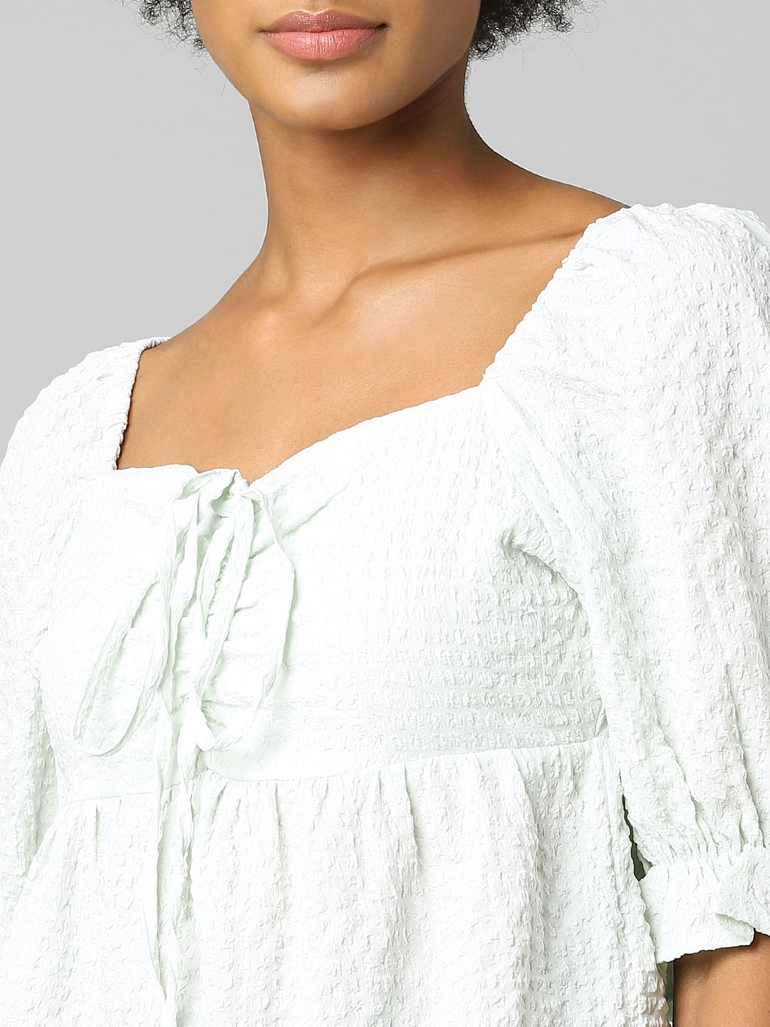 Light Blue Peplum Top