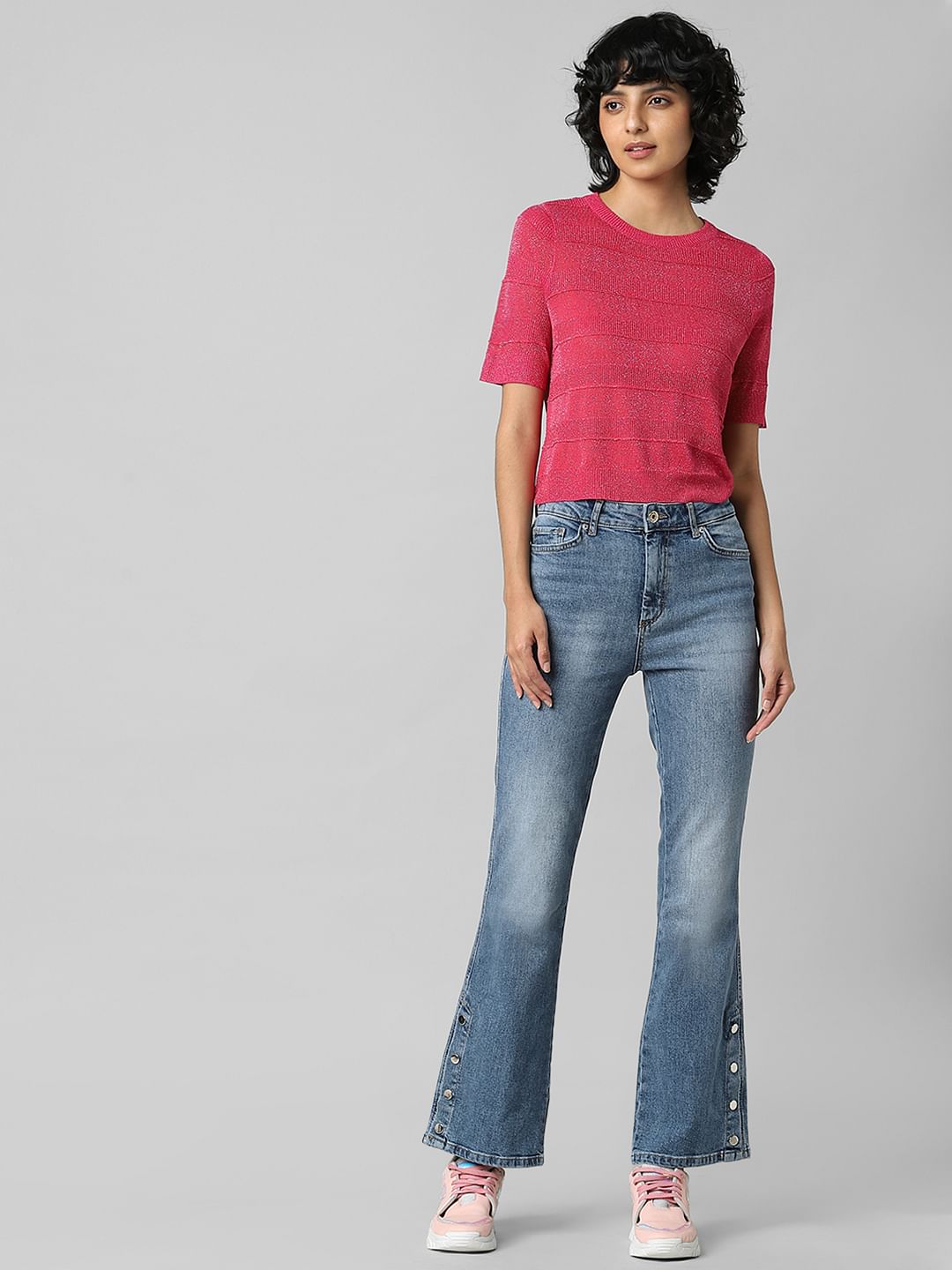 Pink Shimmer Knit Top