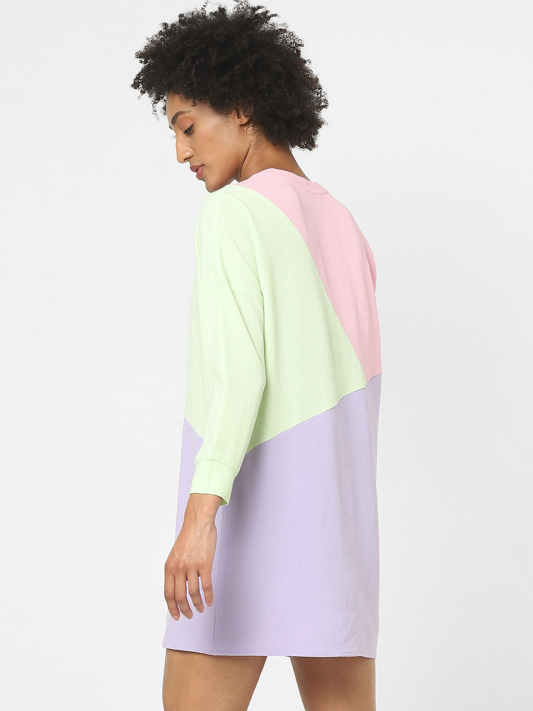 Purple Colourblocked T-Shirt Dress