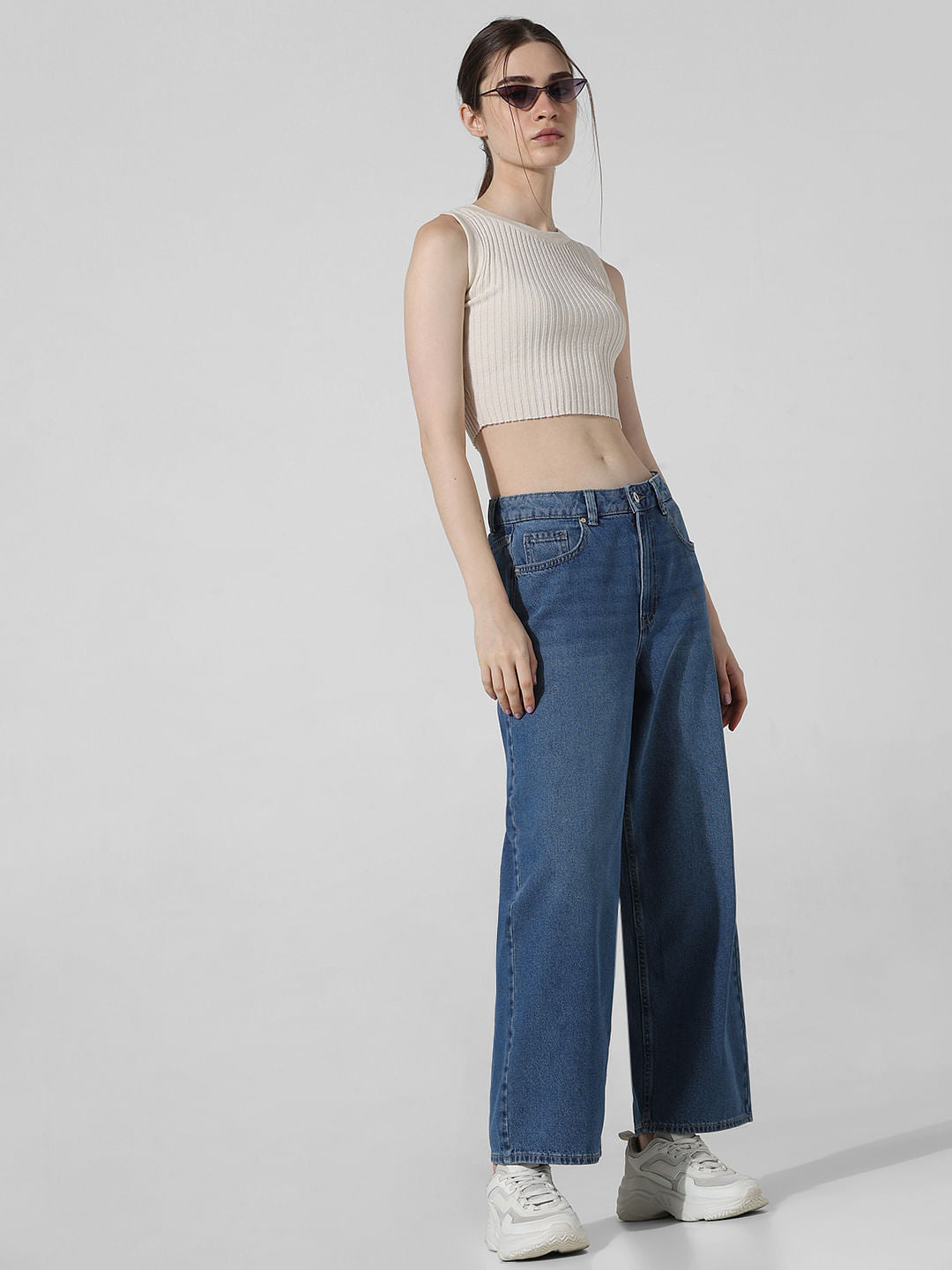 Light Blue Titanium Wide Leg Jeans - 25