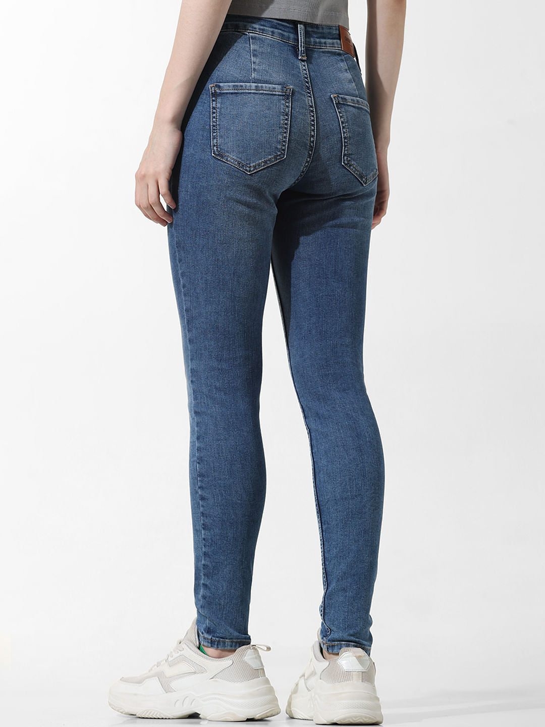 Dark Blue High Rise Skinny Jeans