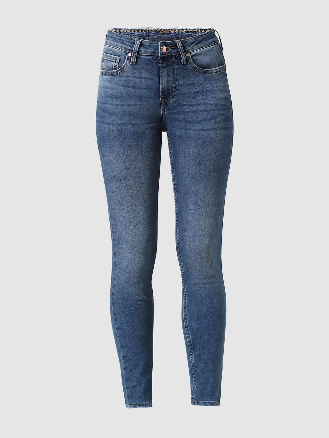 Dark Blue High Rise Skinny Jeans