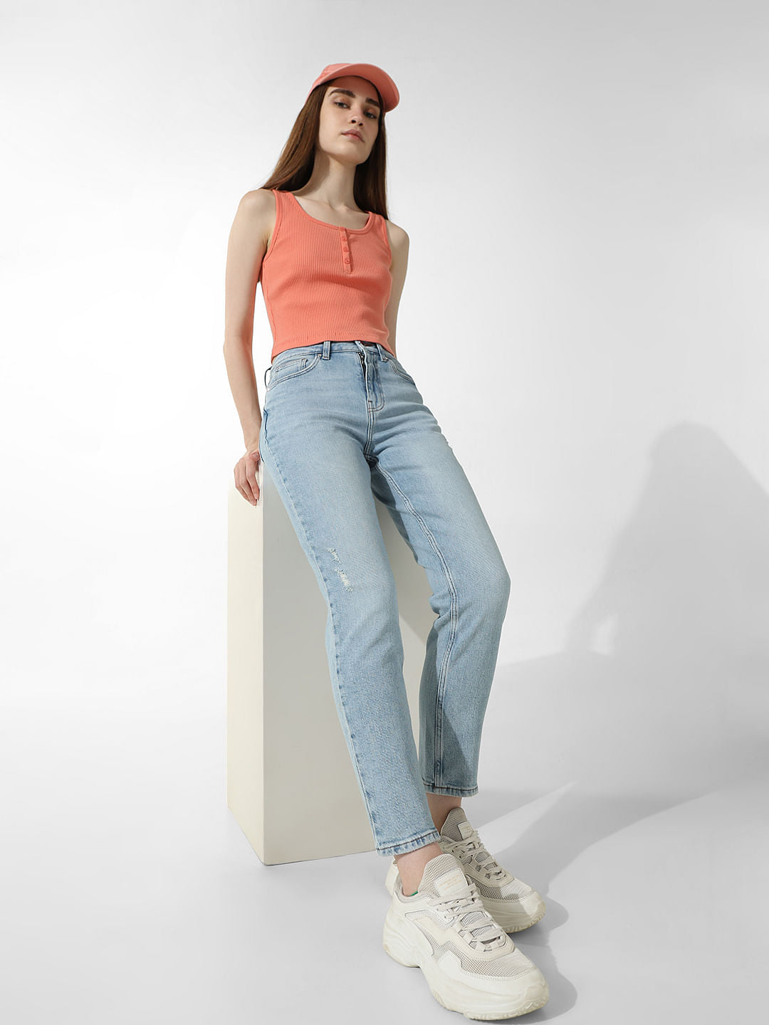 Light Blue High Rise Emily Straight Fit Jeans