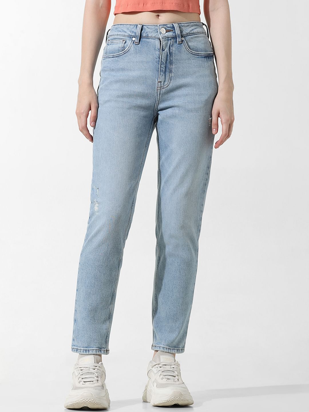 Light Blue High Rise Emily Straight Fit Jeans