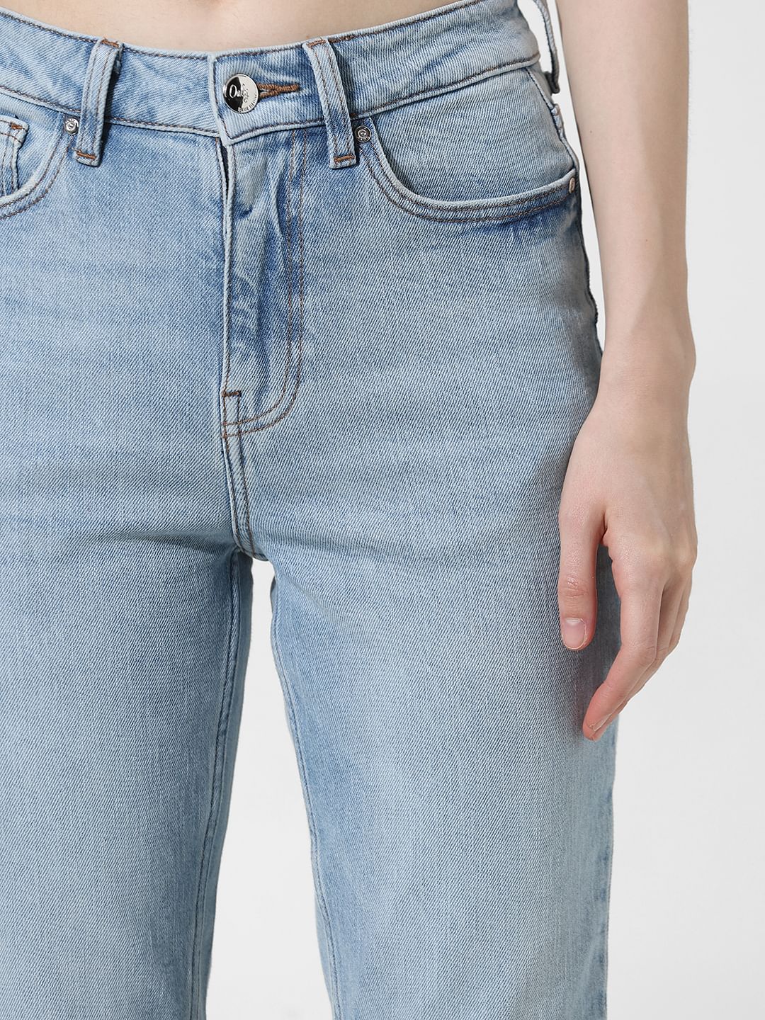 Light Blue High Rise Emily Straight Fit Jeans