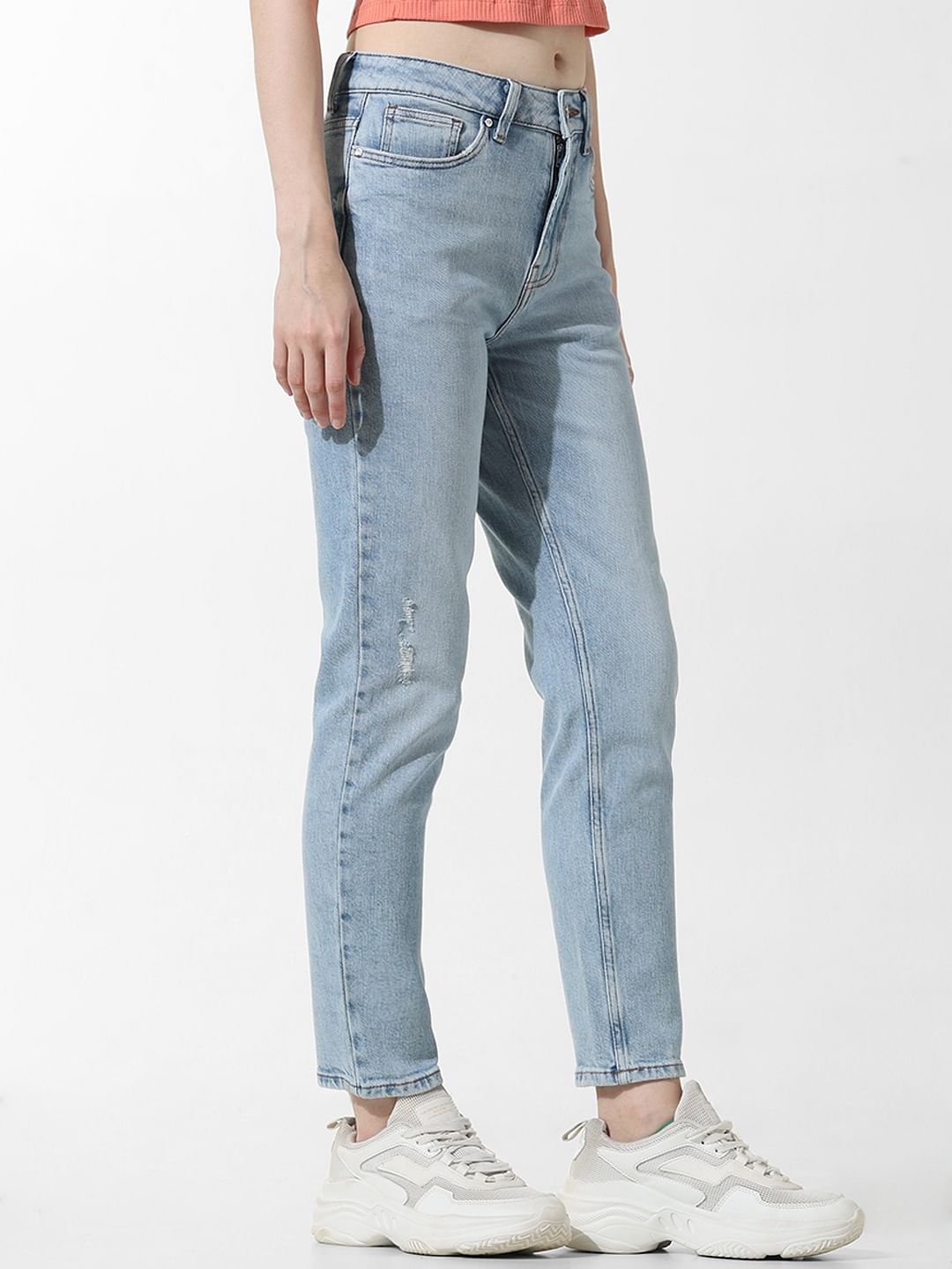 Light Blue High Rise Emily Straight Fit Jeans
