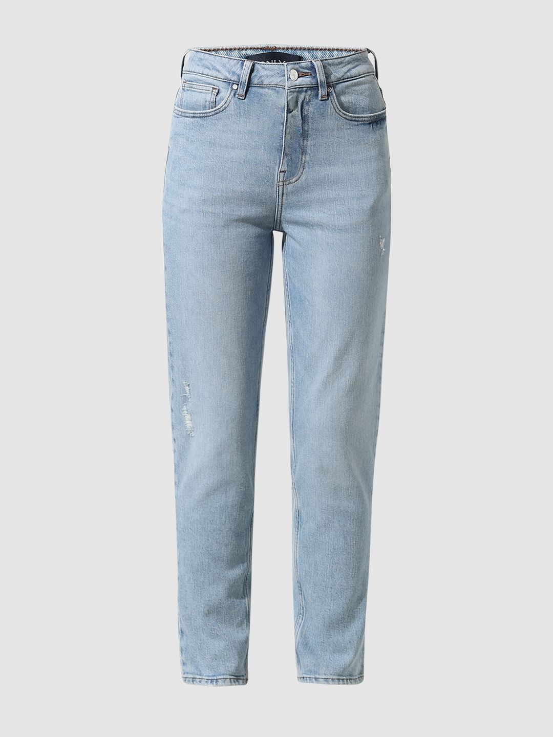 Light Blue High Rise Emily Straight Fit Jeans