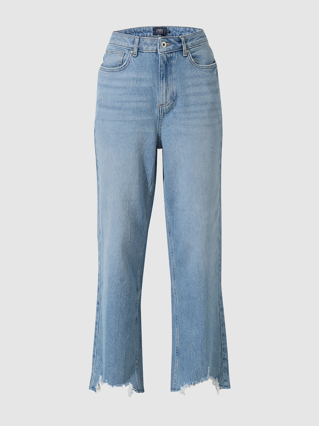 Light Blue High Rise Straight Fit Jeans