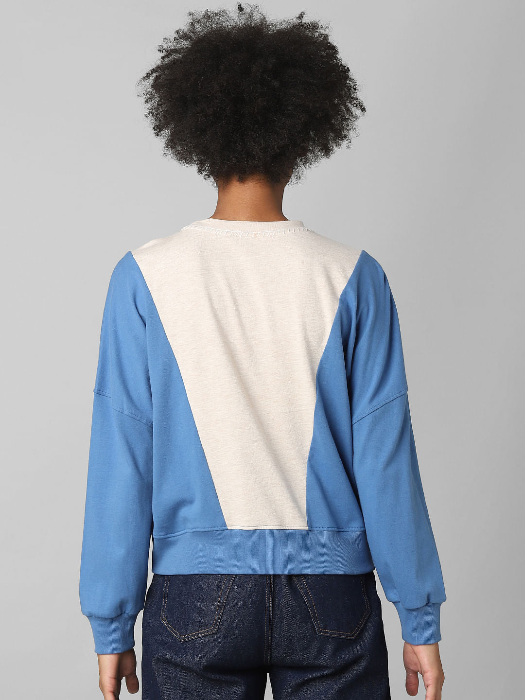 Blue Colourblocked Sweatshirt
