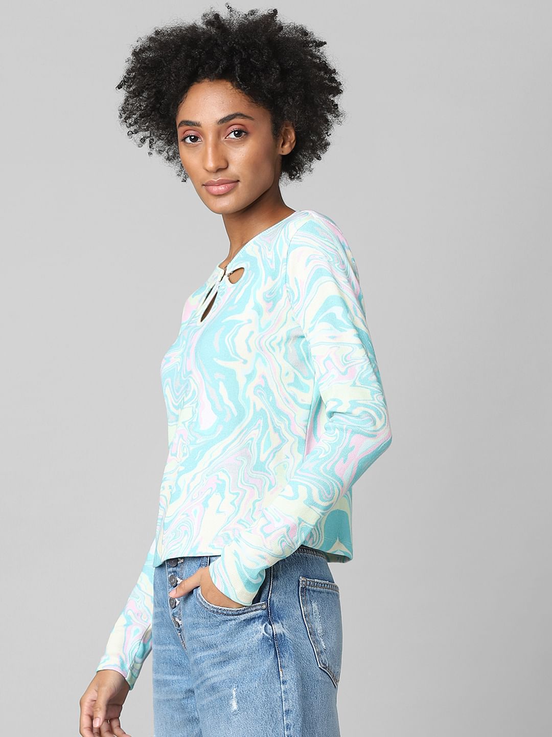 Blue Cut-Out T-Shirt