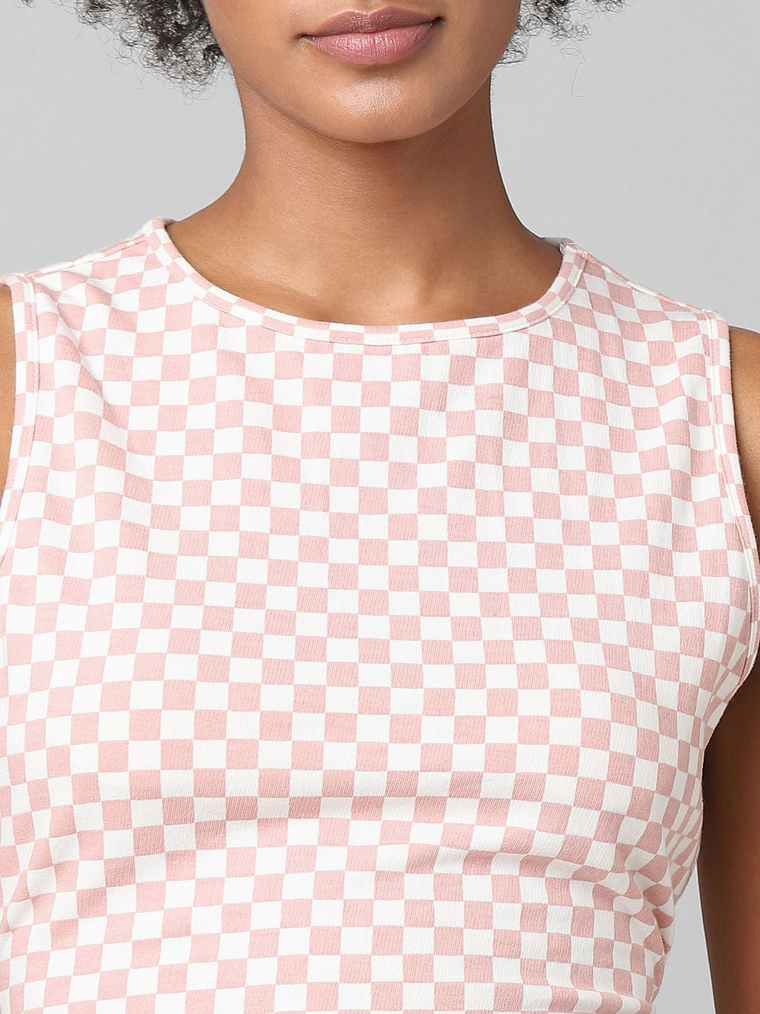 Pink Check Crop Co-Ord Top