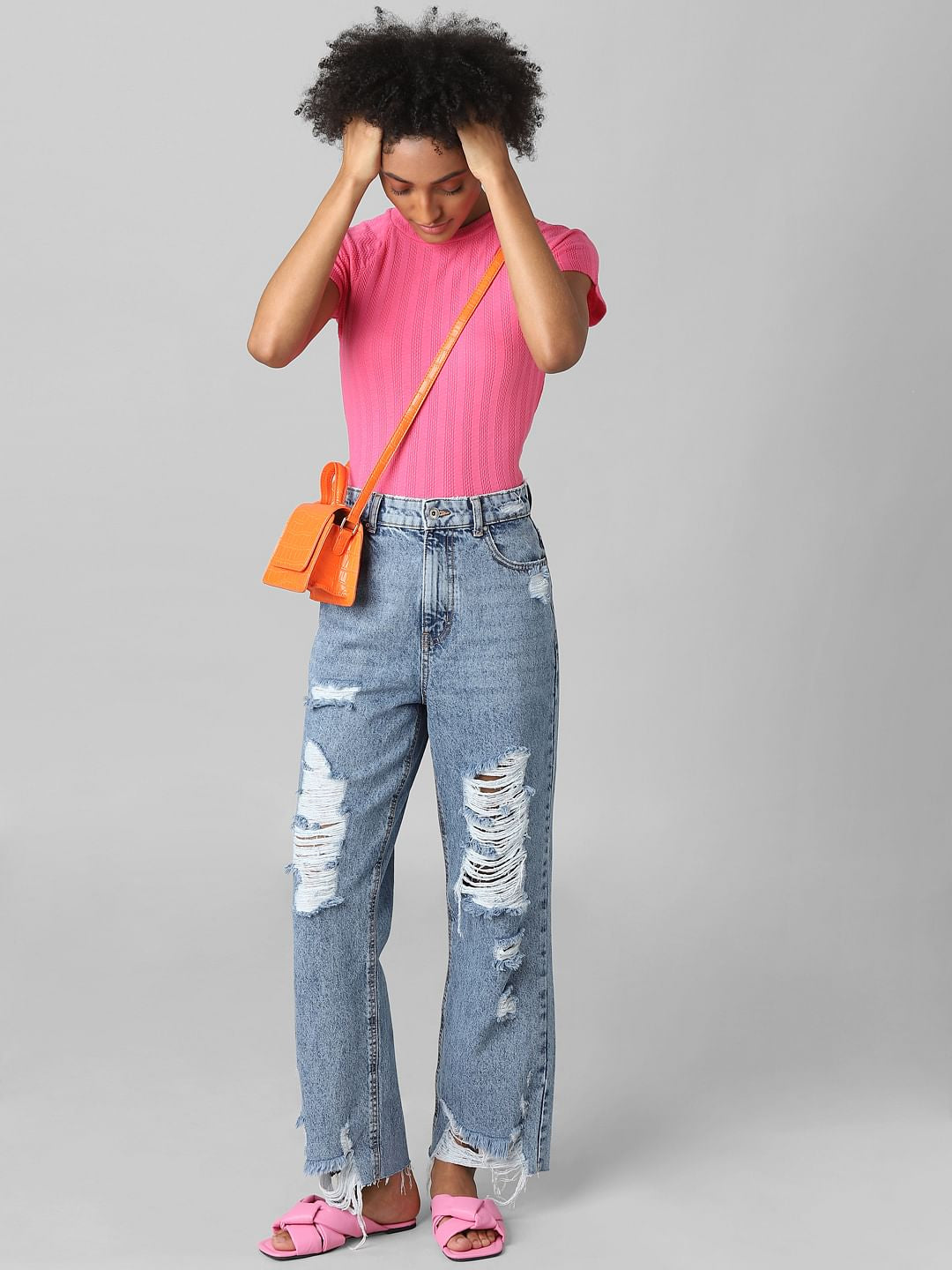 Pink Textured T-Shirt