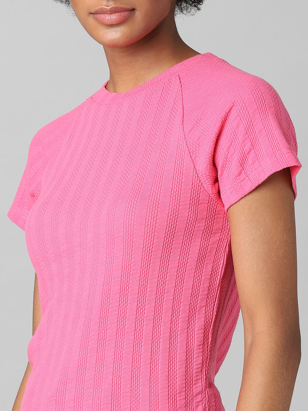 Pink Textured T-Shirt