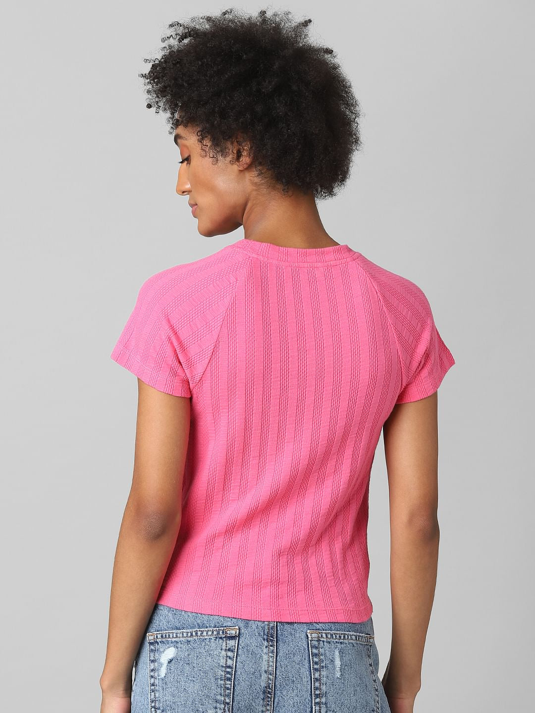 Pink Textured T-Shirt