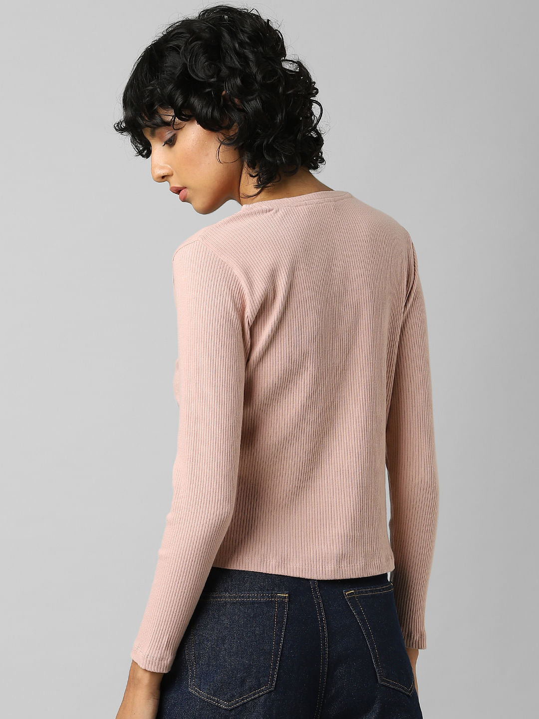 Pink Ribbed T-Shirt