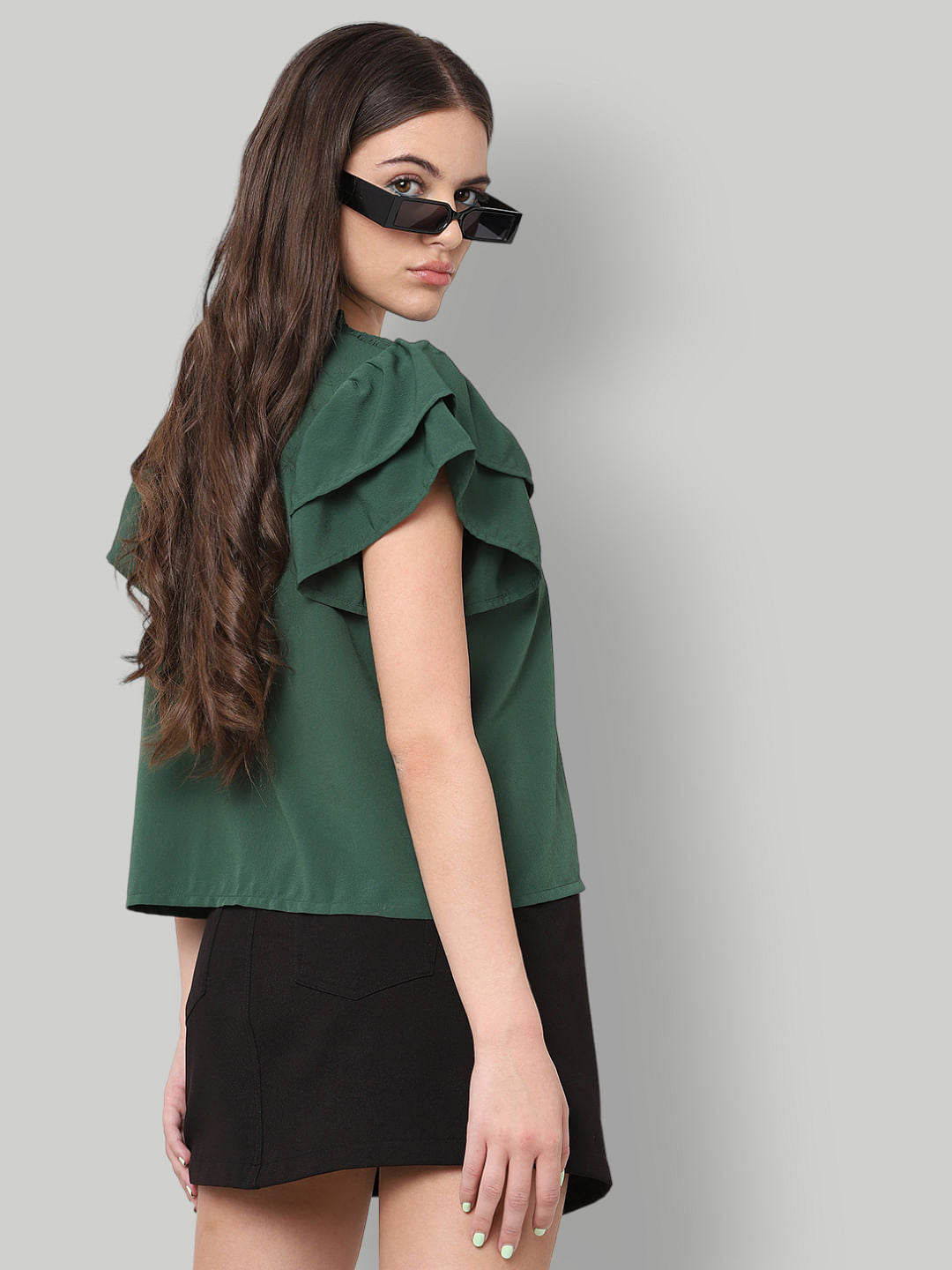 Green Frill Top