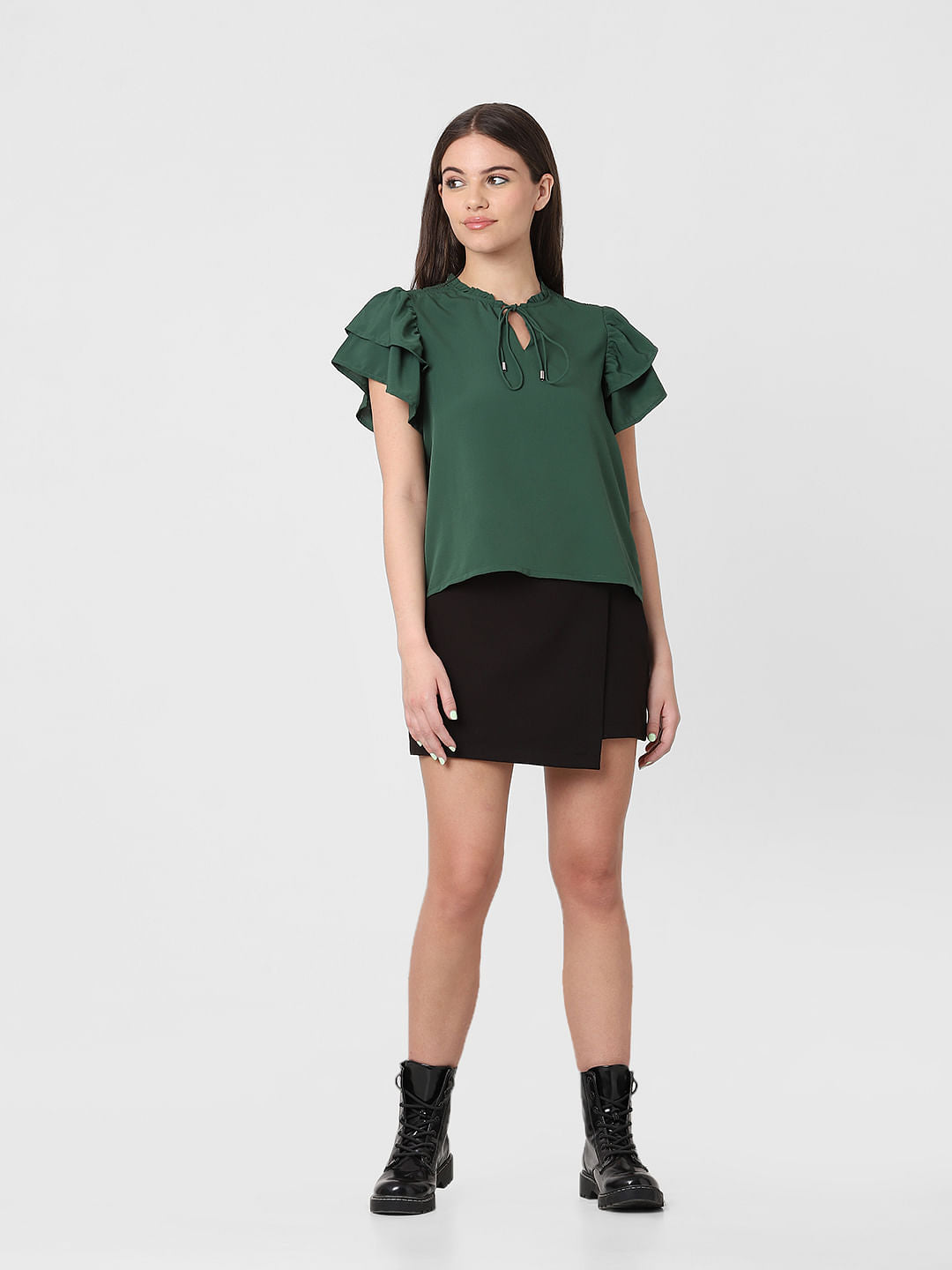 Green Frill Top