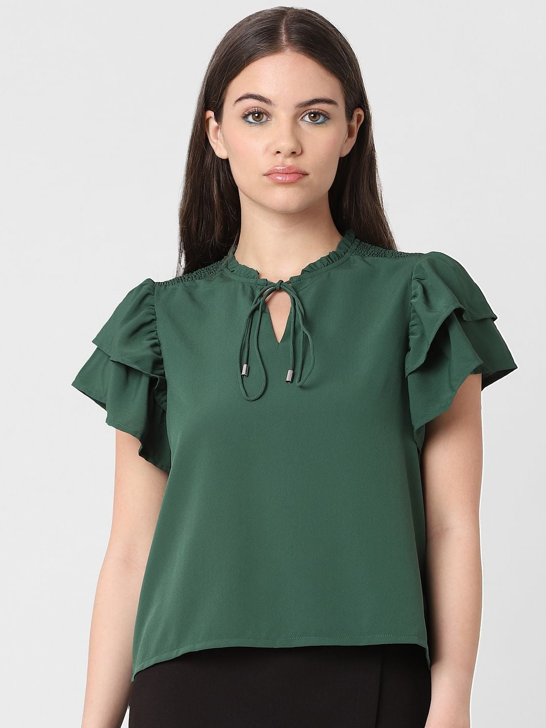 Green Frill Top