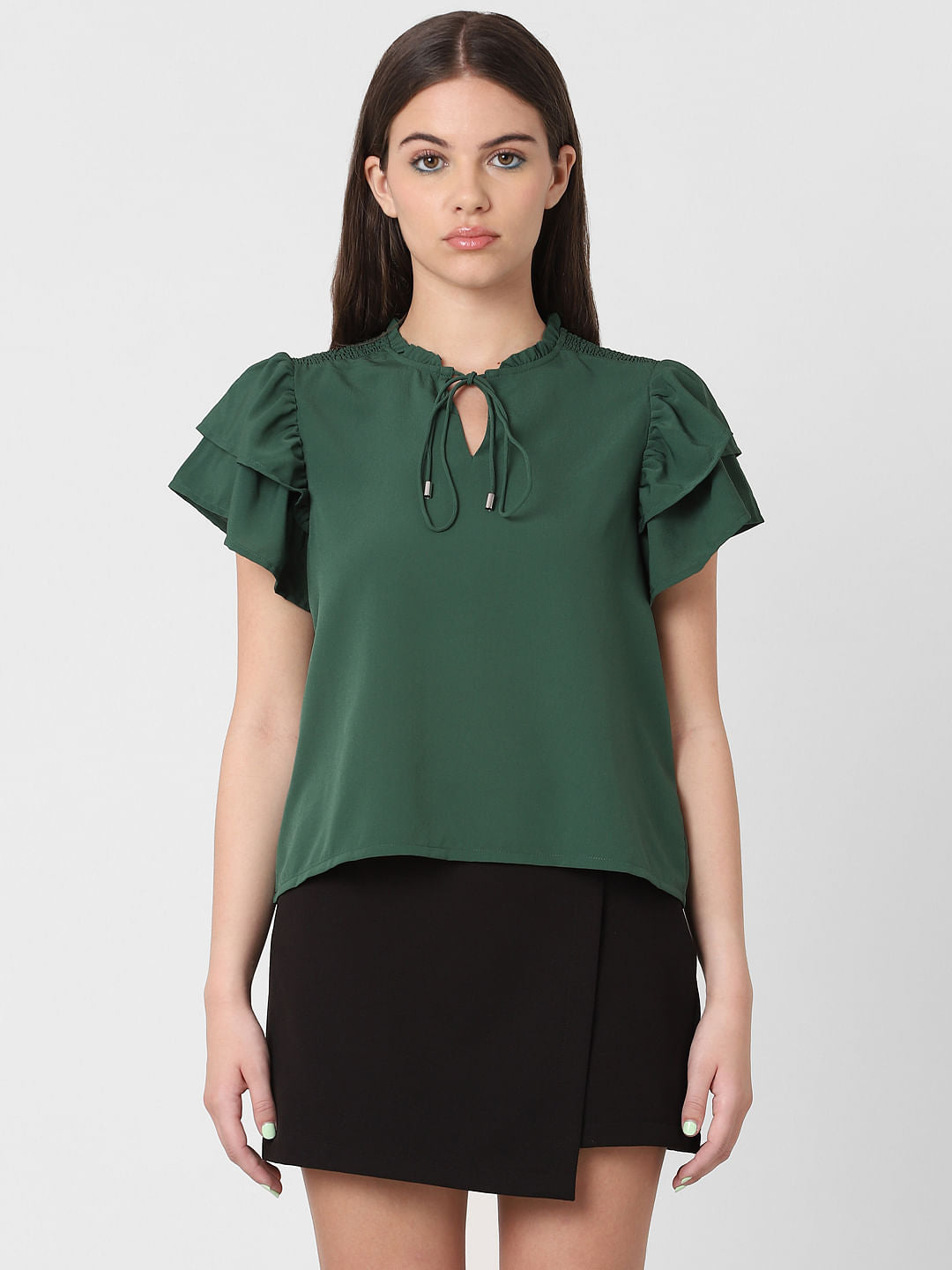 Green Frill Top