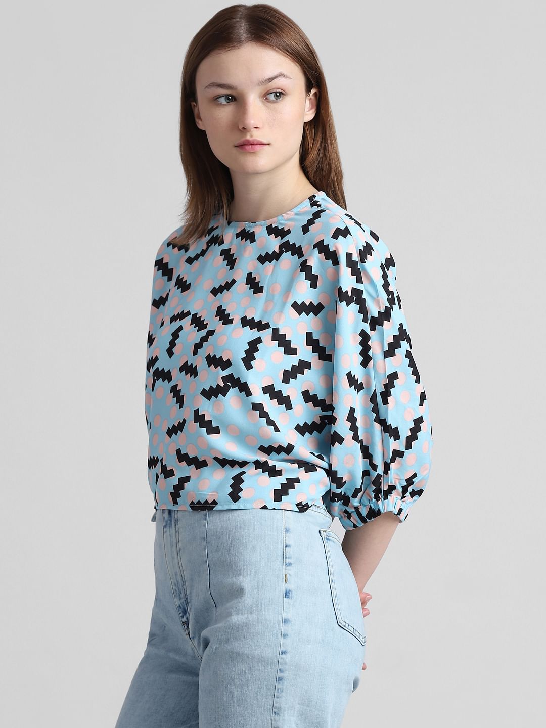 Blue Printed Top