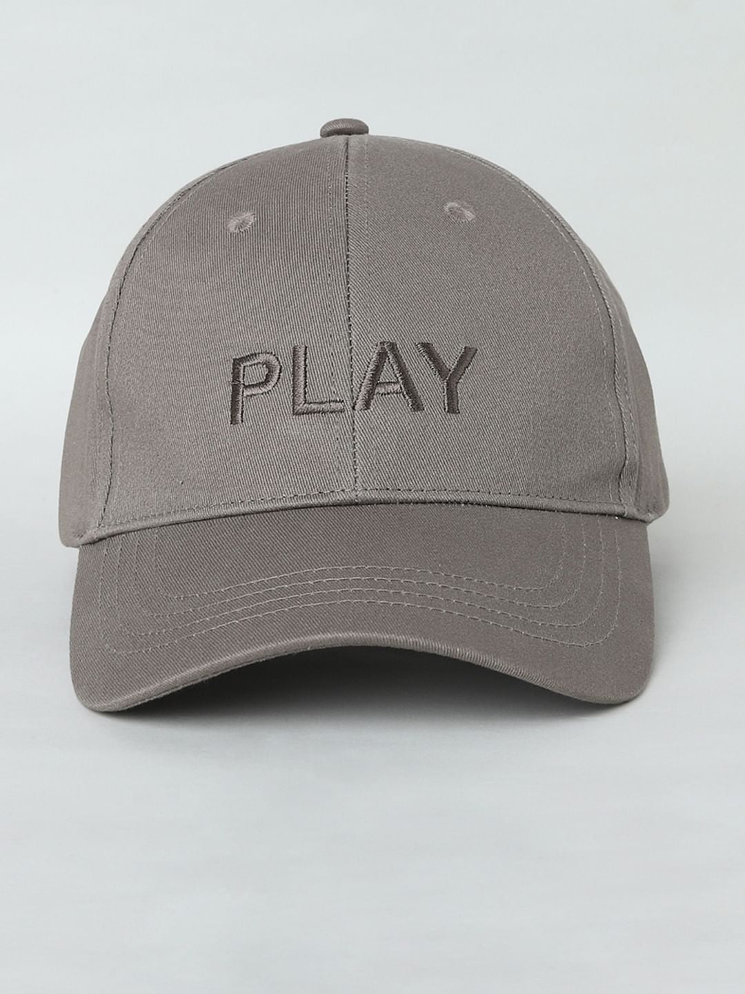 Grey Logo Print Cap