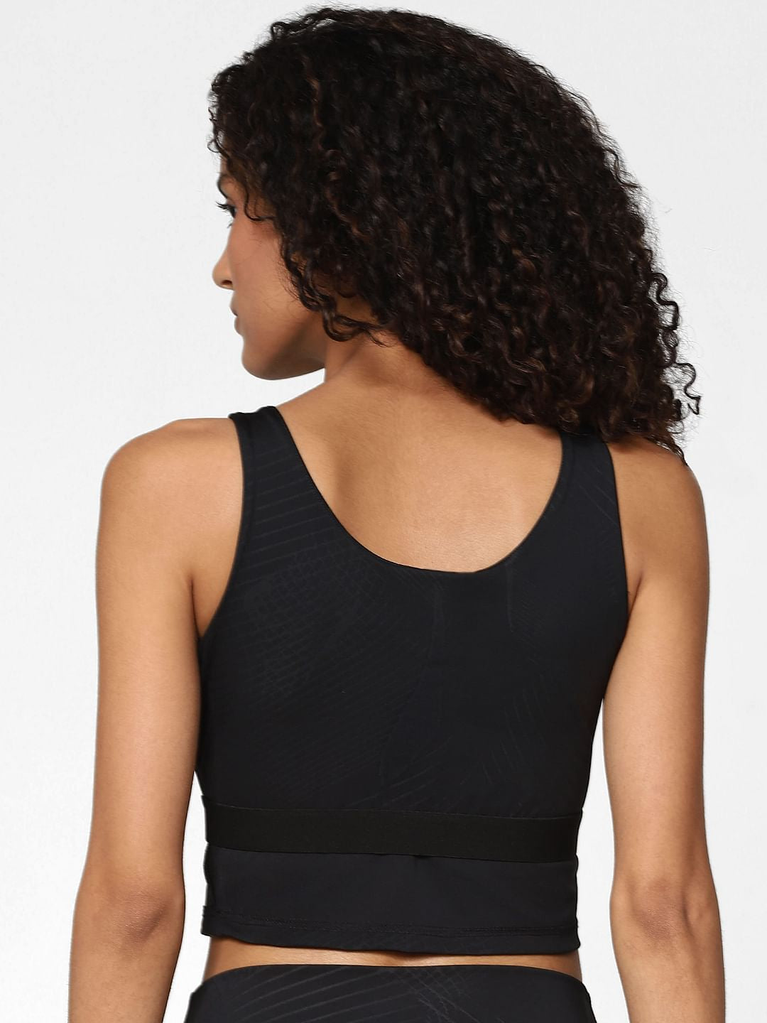 Black Self-Print Sports Bra