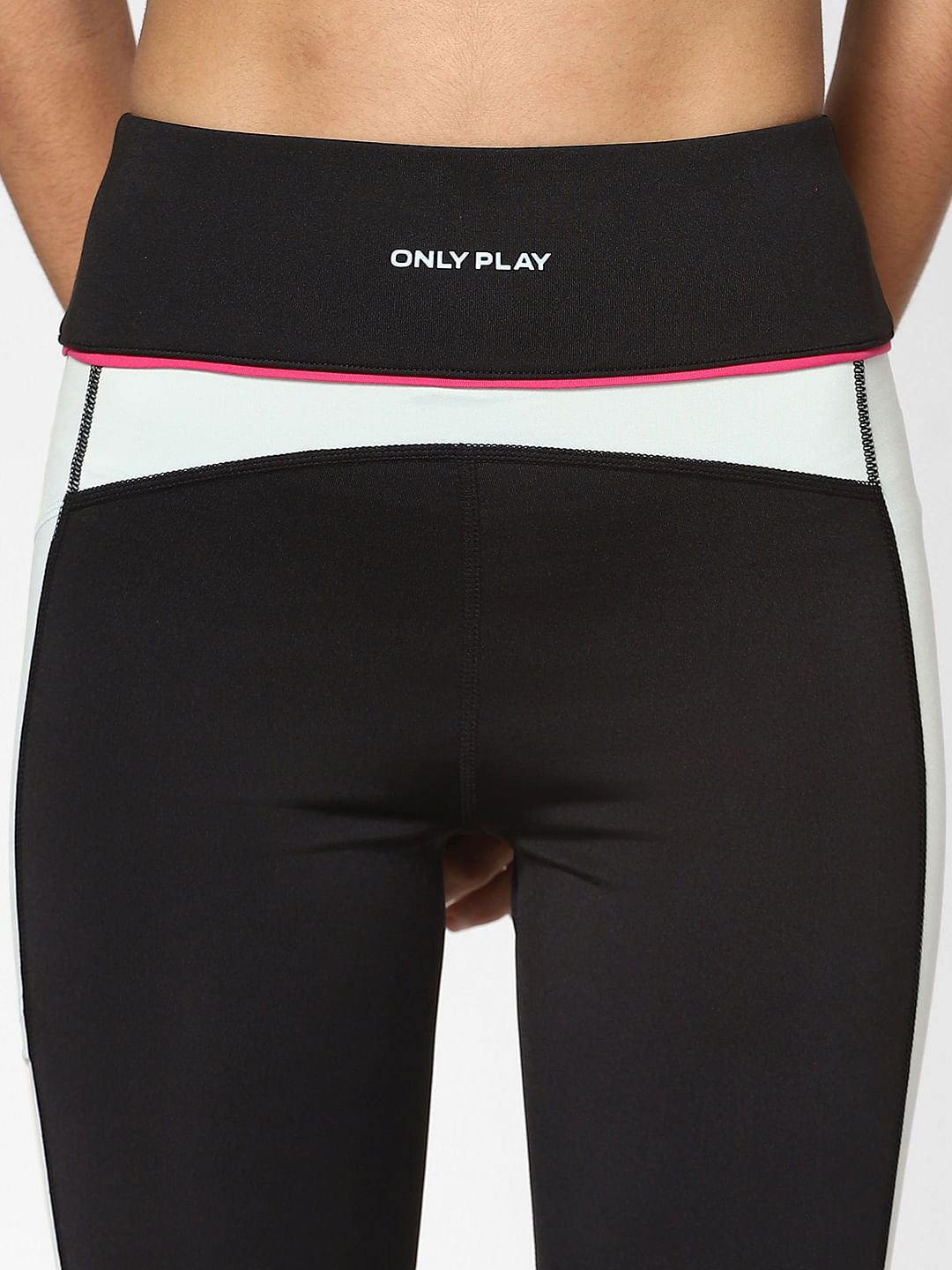 Black High Rise Colourblocked Training Tights