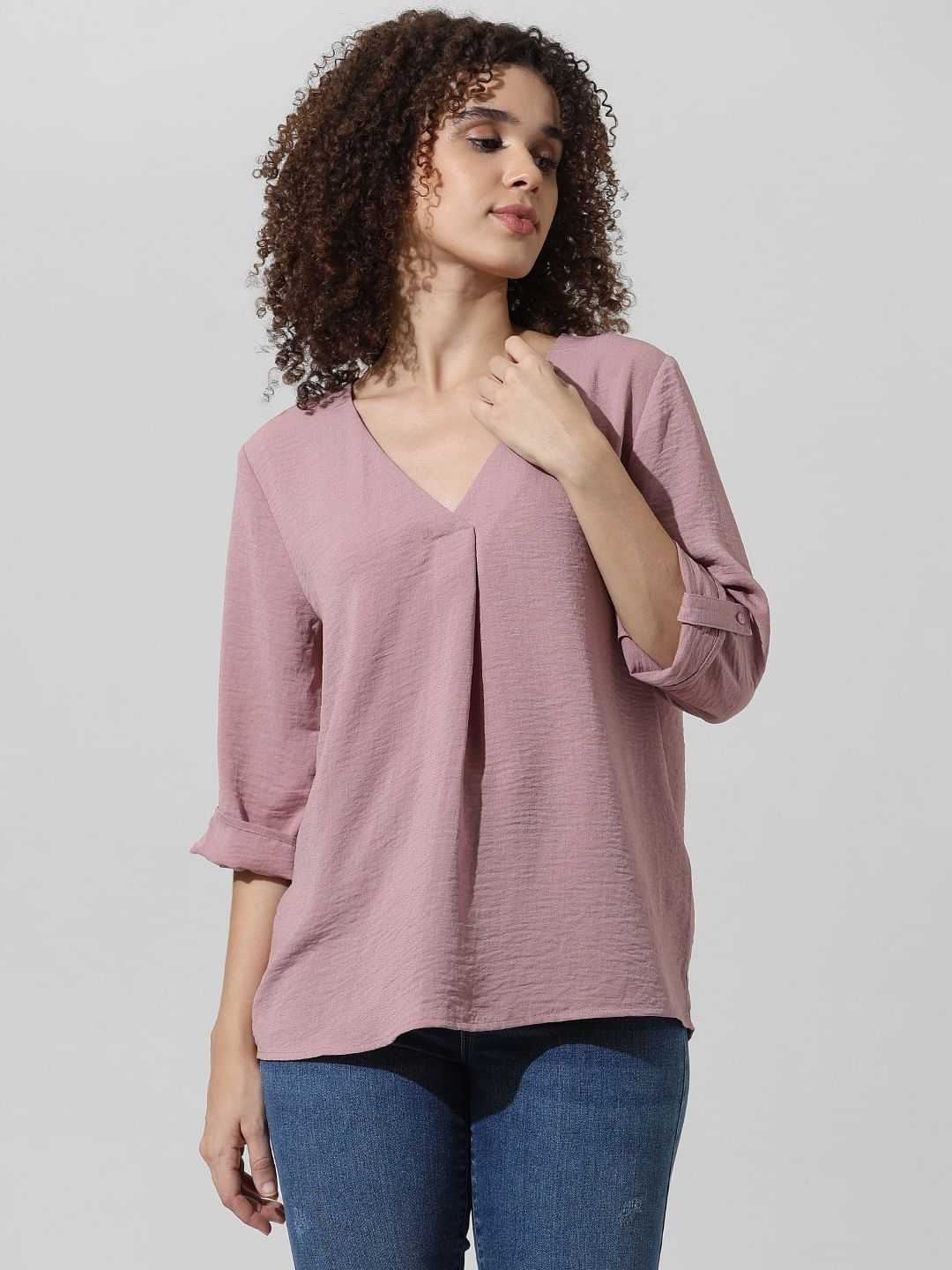 Pink V-Neck Top