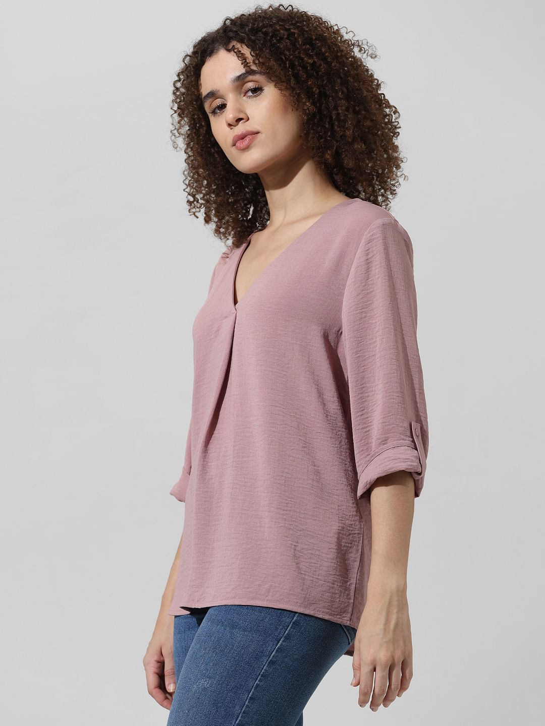 Pink V-Neck Top