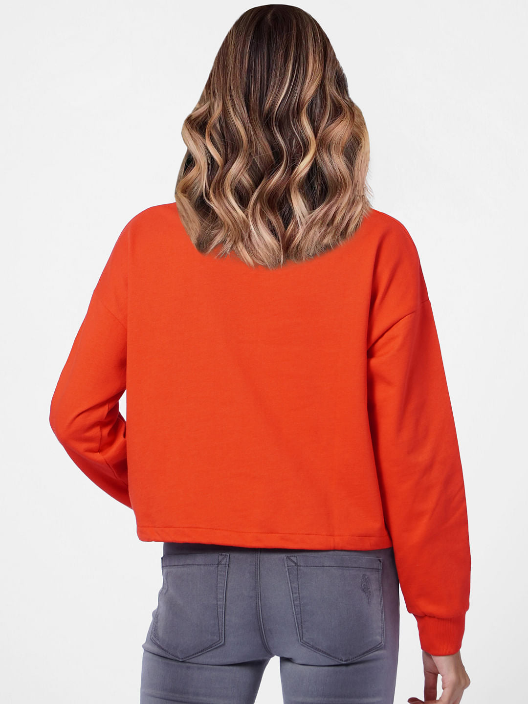 Red Typographic Print Sweatshirt