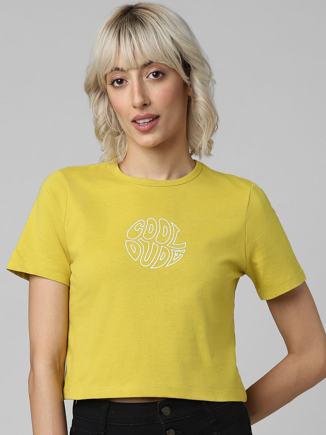 Green Text Print T-Shirt