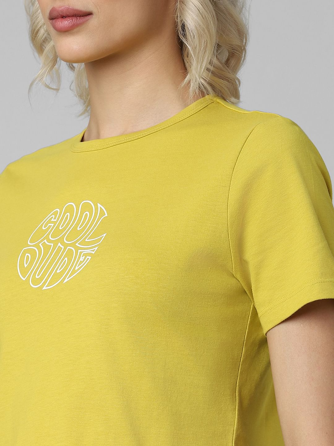 Green Text Print T-Shirt