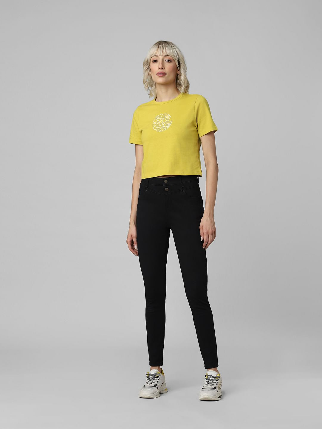 Green Text Print T-Shirt