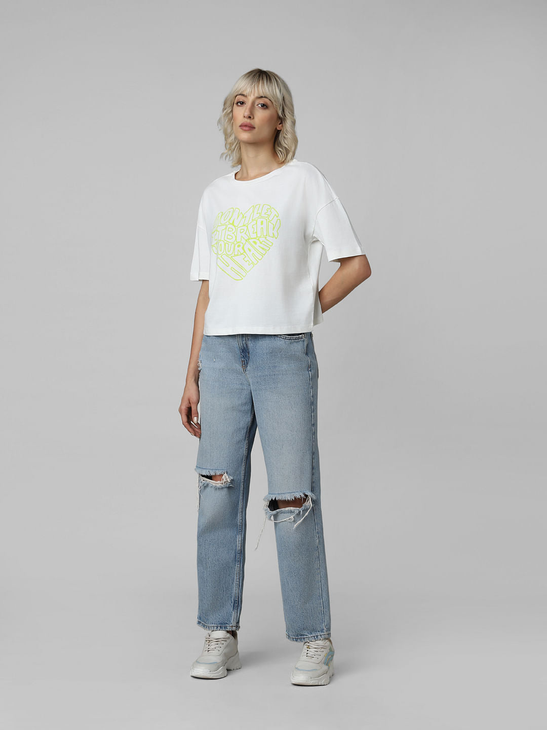 White Graphic Print T-Shirt