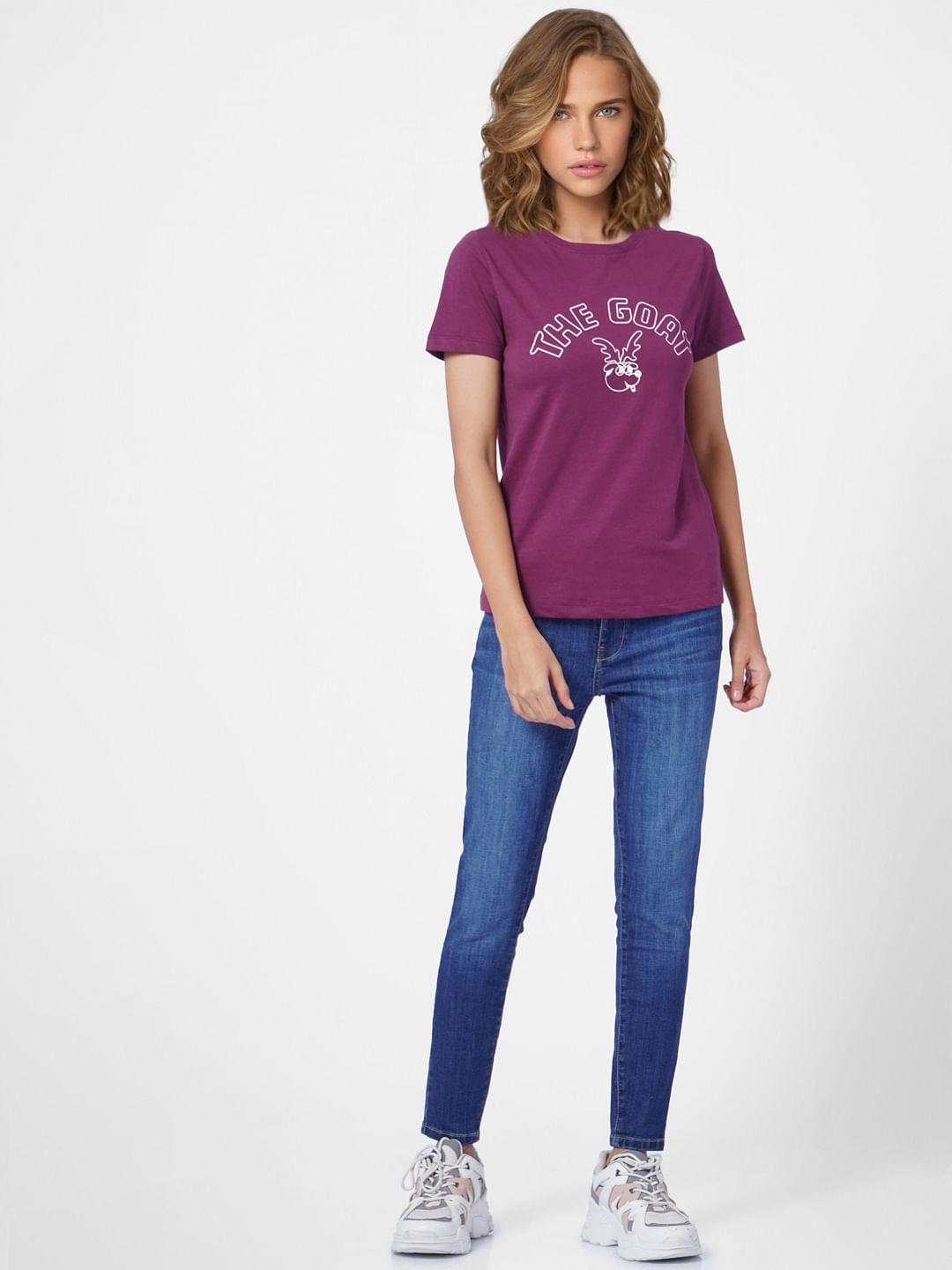 Purple Graphic Print T-Shirt