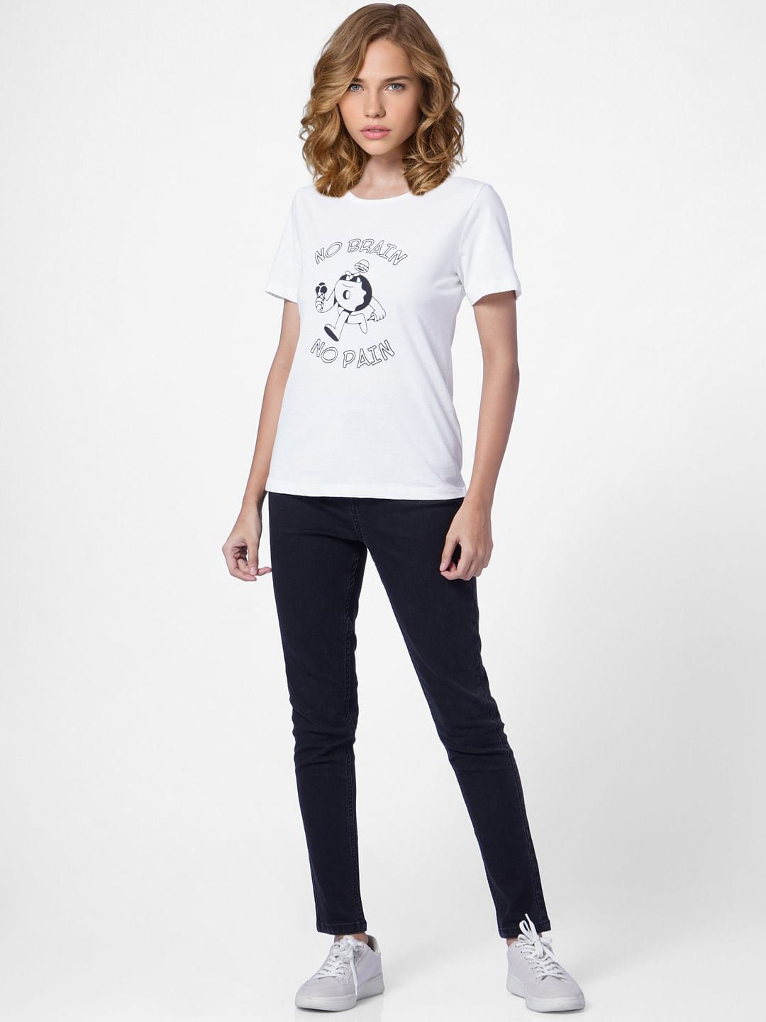 White Graphic Print T-Shirt
