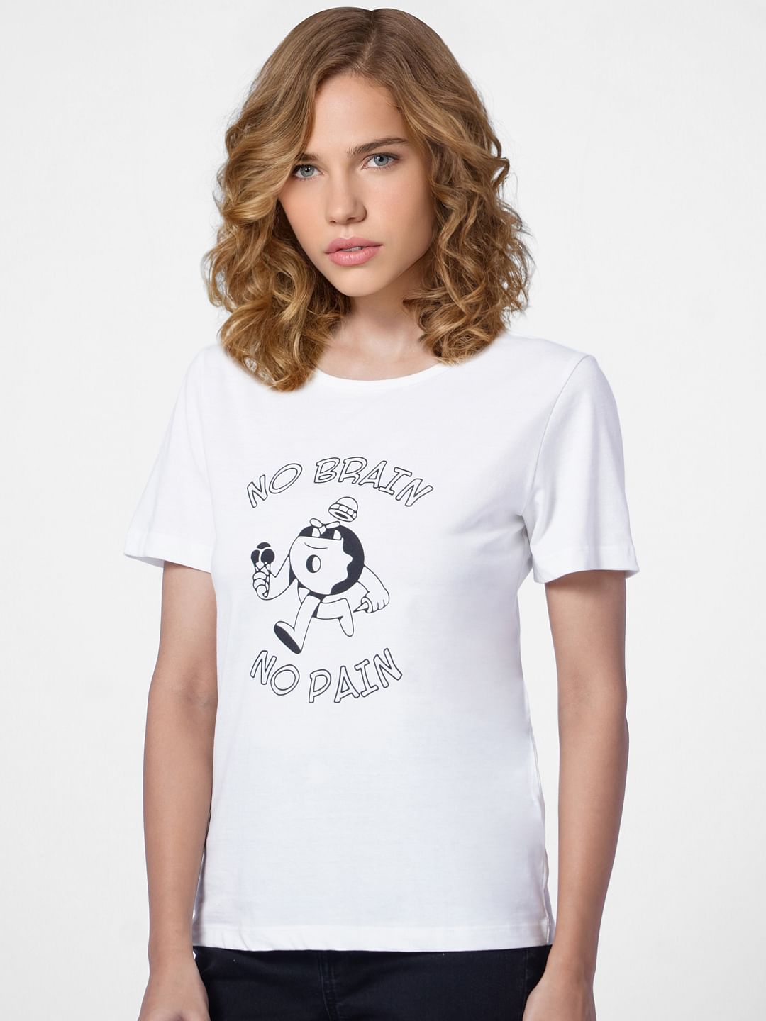 White Graphic Print T-Shirt