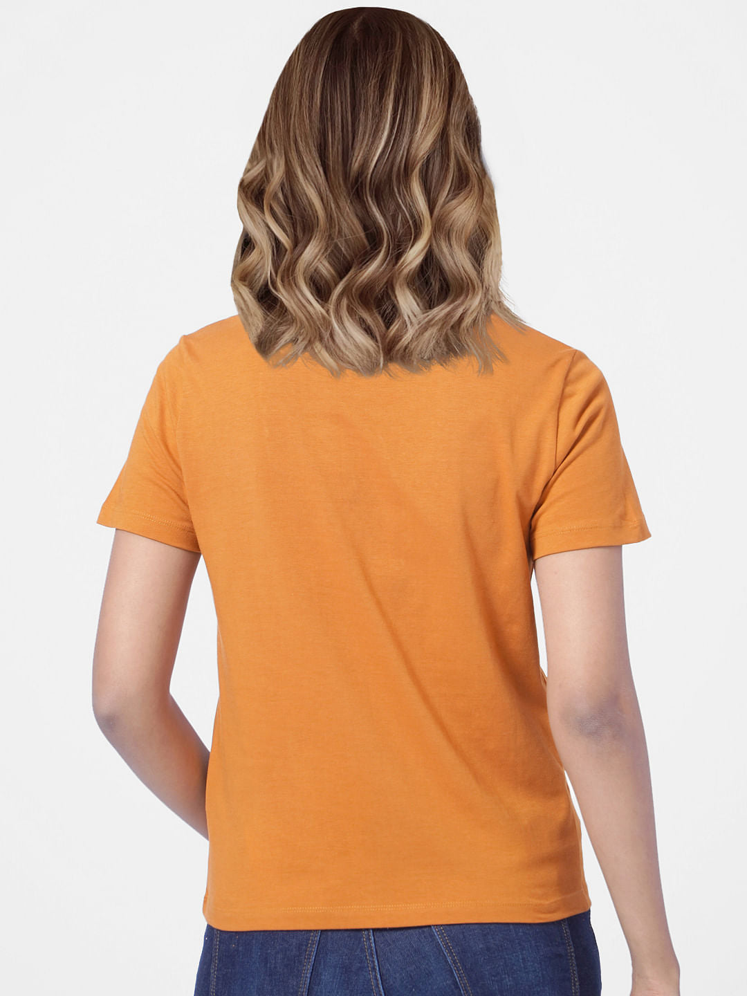 Brown Text Print T-Shirt