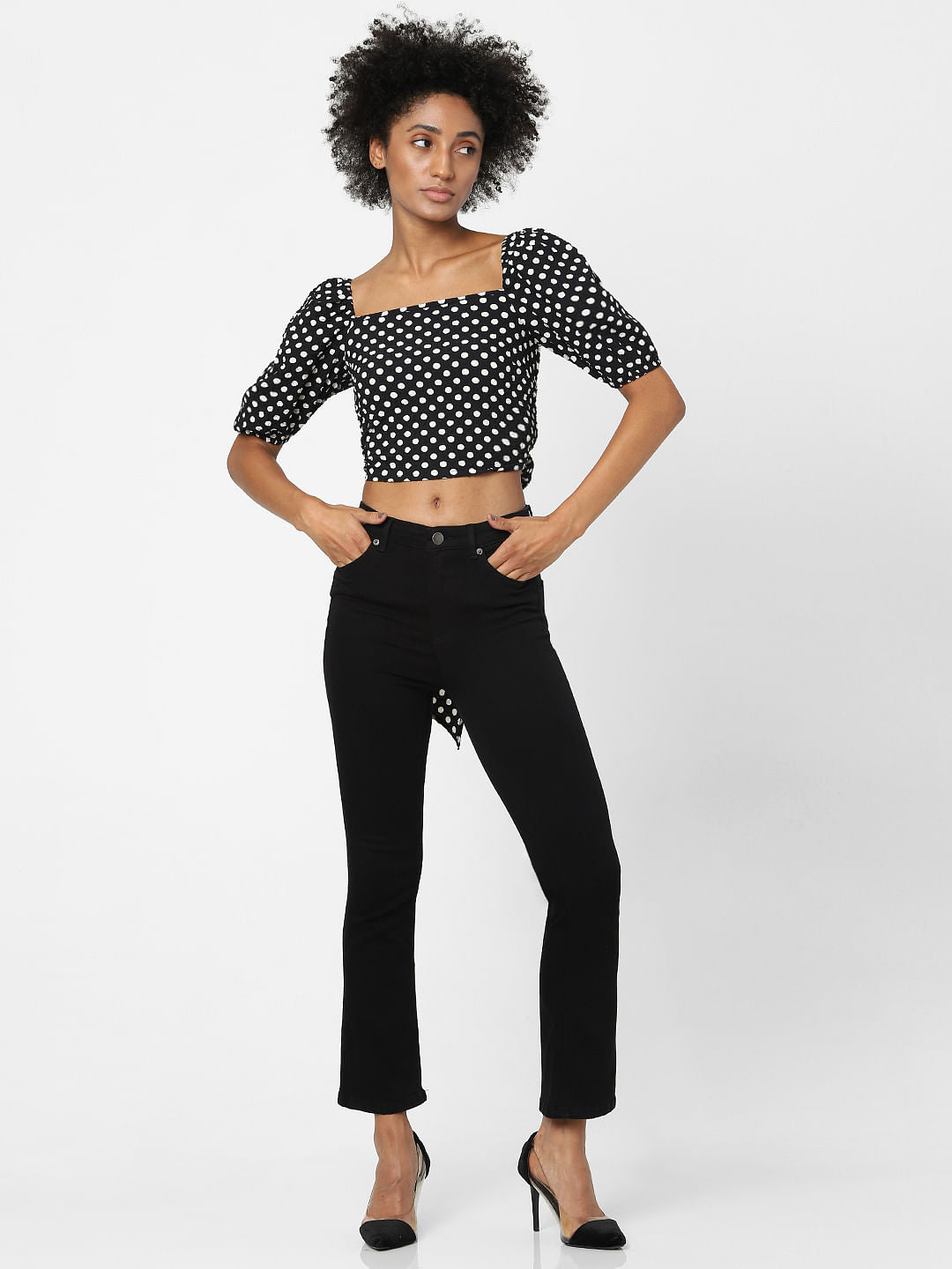 Black Polka Dot Top